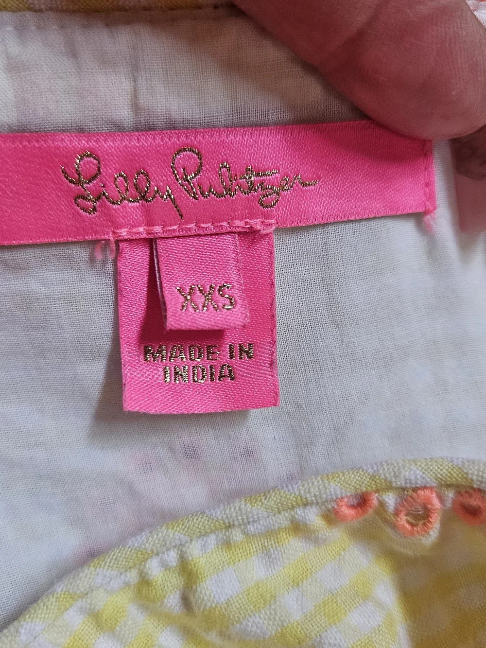 Lilly Pulitzer Yellow And Orange Eyelet Puff-Sleeve Top
